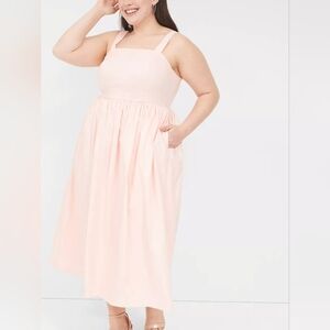 Pink spring smocked dress Lane Bryant size 16